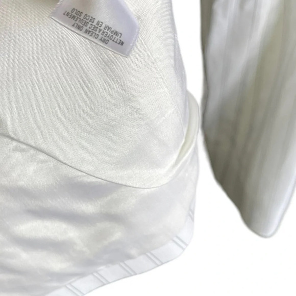 PETITE SOPHISTICATE STRETCH White Stripes Two Front Buttons Closure Size 12 - Picture 5 of 13